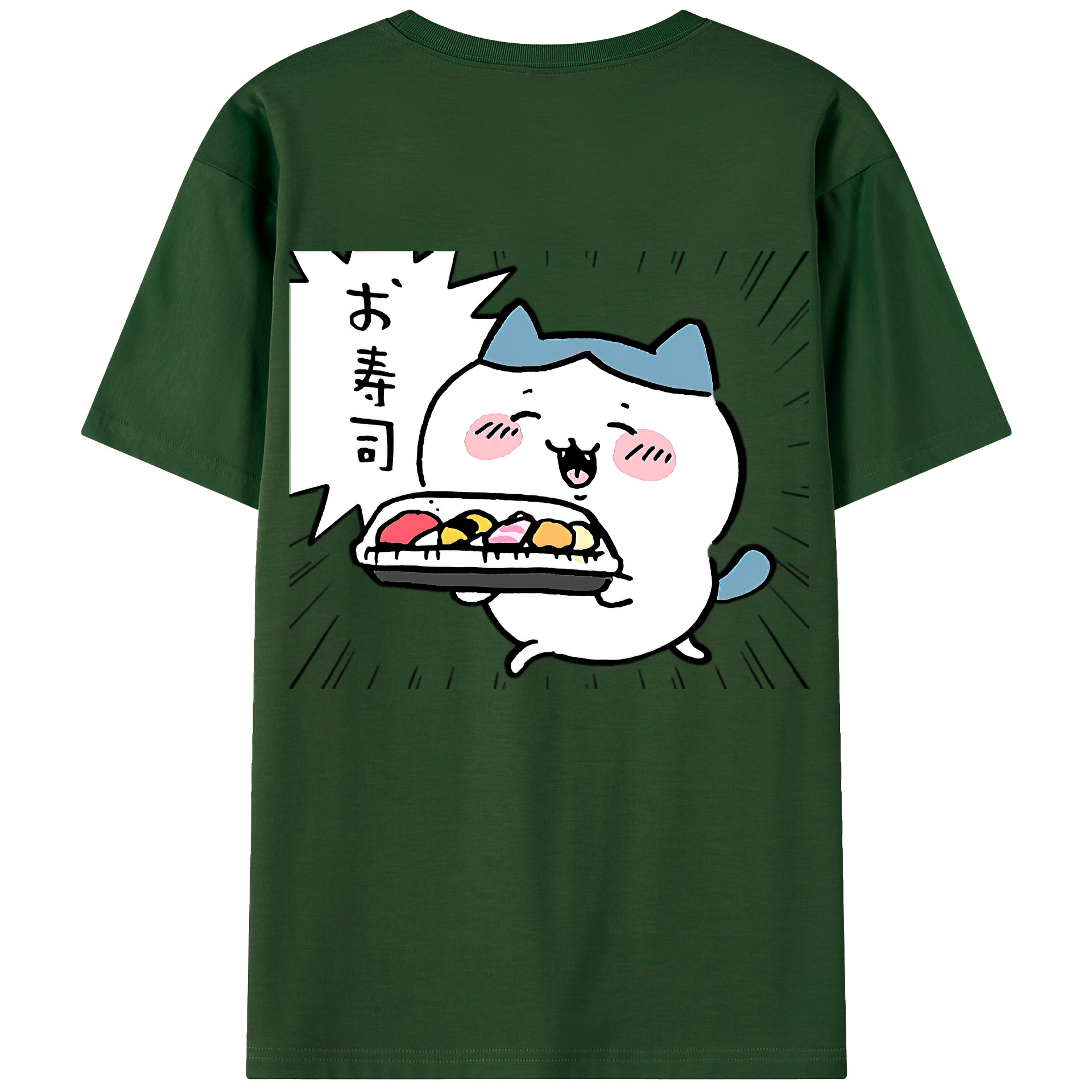 （画像用） ちいかわ ハチワレ Chii-kawa hachiware 綿100％半袖Tシャツ（背面プリント）